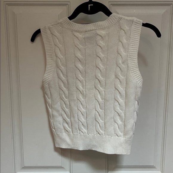 iets frans white cable knit cotton vest size large from urban outfitters - Picture 4 of 4